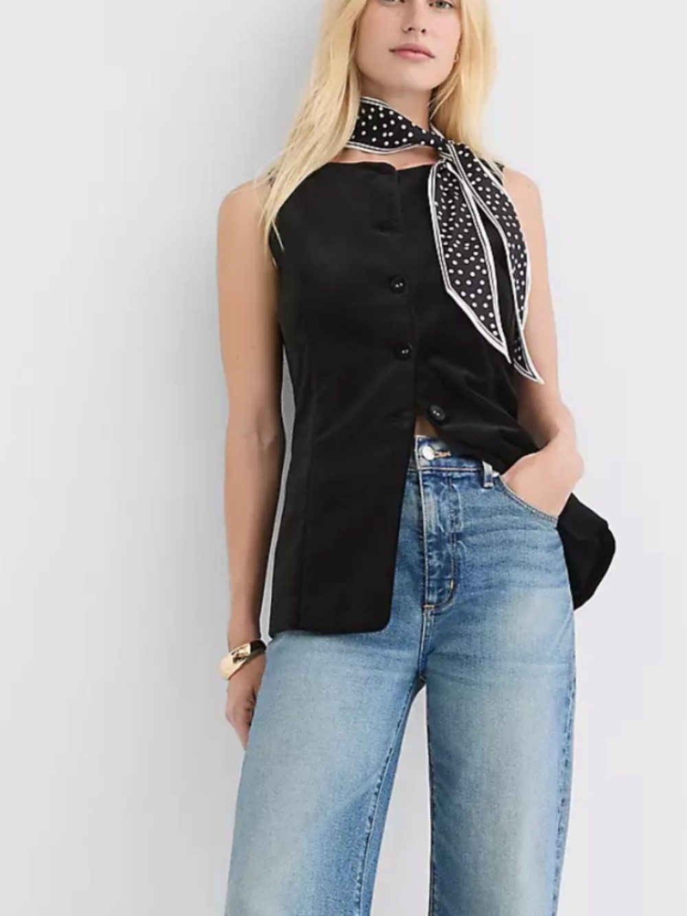 Loft- Velvet High Neck Vest